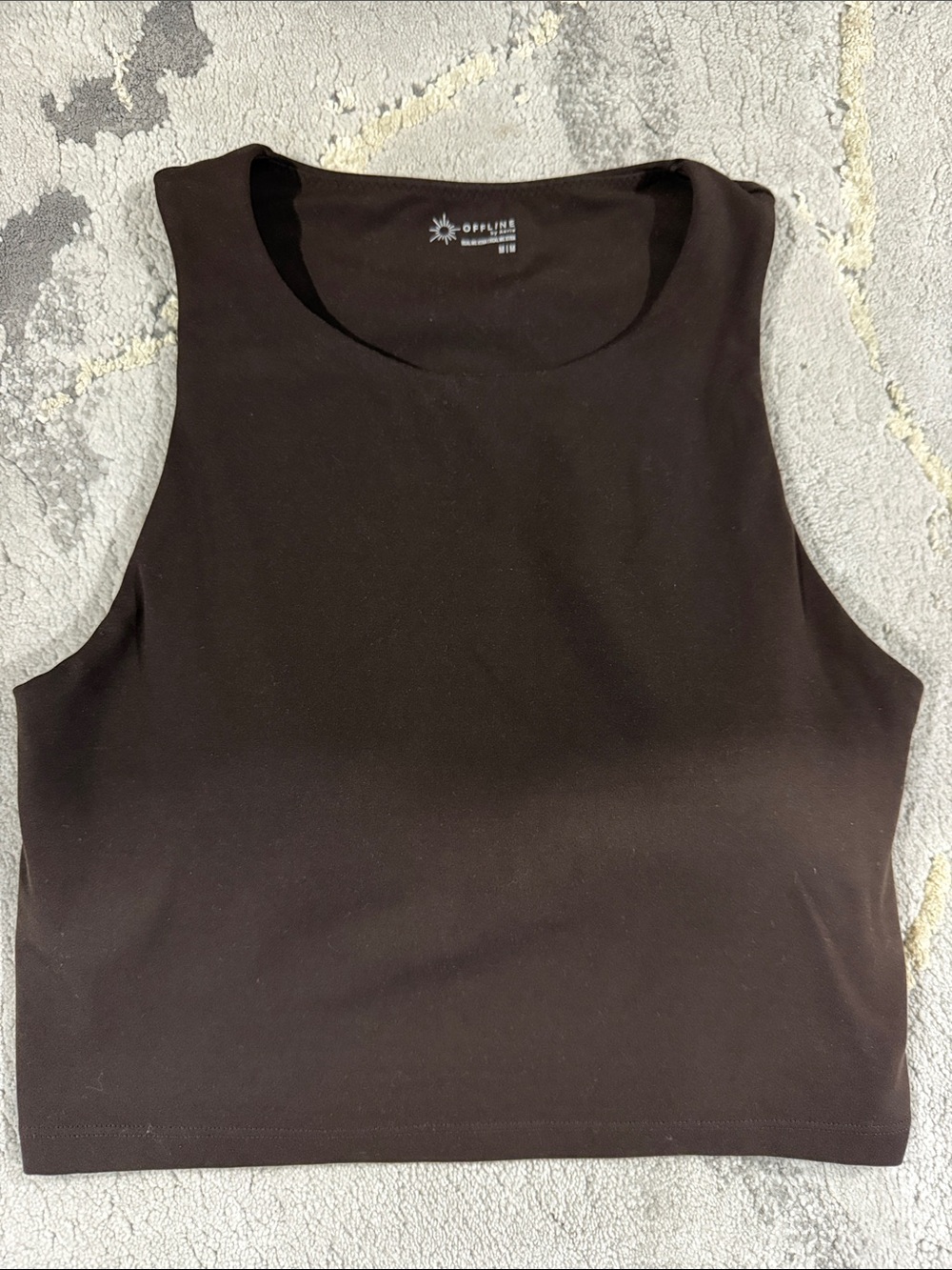 aerie Black Sleeveless Cropped Tank